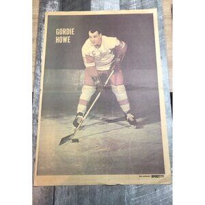 1967 Vintage Newspaper Poster GORDIE HOWE
